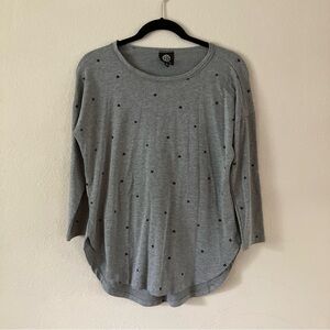 Bobeau Heart + Circle Print Quarter Sleeve T Size S